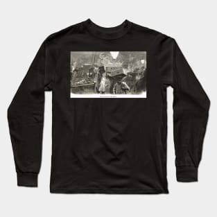 Billingsgate Fish Market, London, England in 19th Century Long Sleeve T-Shirt